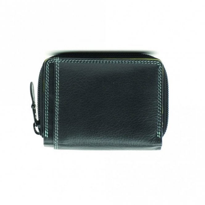 Golunski Ladies Leather Zip Wallet Purse - Black Tropical