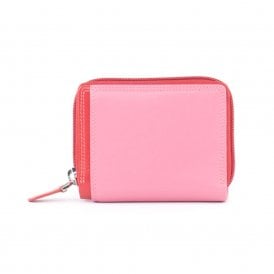 Ladies Leather Zip Wallet Purse - Candy