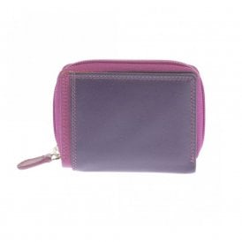 Ladies Leather Zip Wallet Purse - China Rose