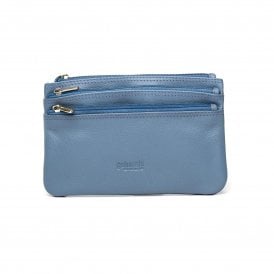 Ladies Nappa Leather Medium Coin Purse - Blue