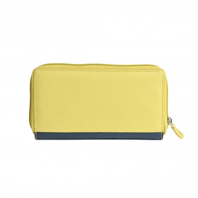 Golunski Ladies Zip Wallet Purse - Lime & Navy