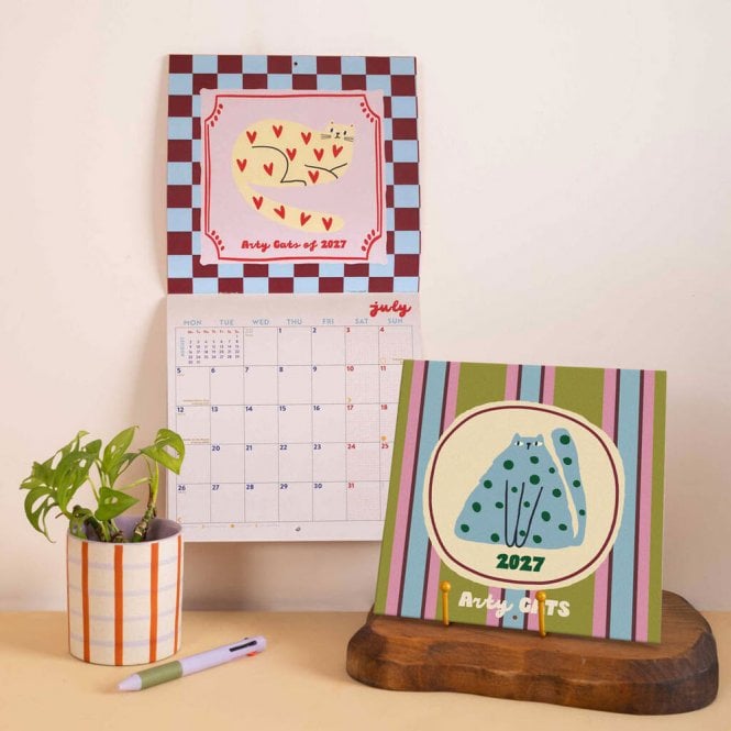 Good Tuesday Arty Cats 2027 Compact Wall Calendar