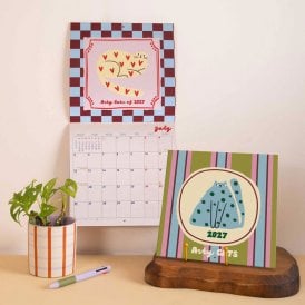 Arty Cats 2027 Compact Wall Calendar
