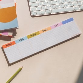 Colourful Grid Keyboard Weekly Planner Pad