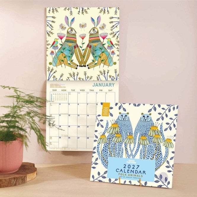 Good Tuesday Folk Animals 2027 Wall Calendar