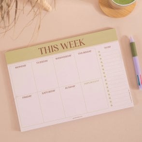 Matcha Weekly Planner A4 Pad