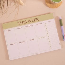 Matcha Weekly Planner A4 Pad