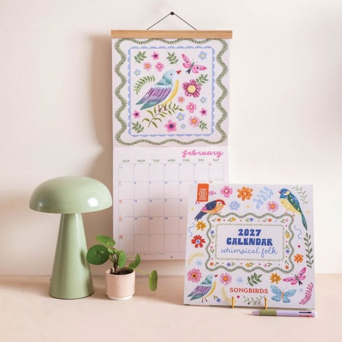 Good Tuesday Whimsical Folk Songbirds 2027 Wall Calendar