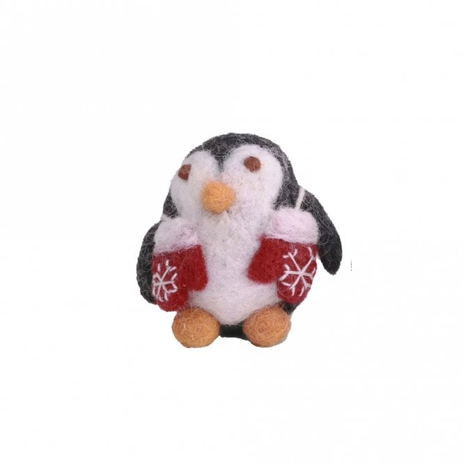 Gry & Sif Baby Penguin with Mittens Hanging Decoration