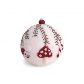 Christmas Bauble White with Ornaments Hanging Decoration