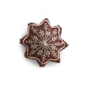 Gingerbread Star with Embroidery Hanging Decoration