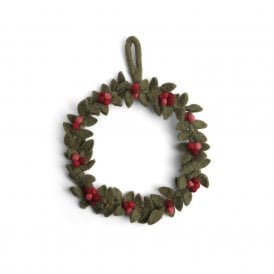 Green with Berries Wreath Hanging Decoration