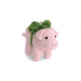 Pig with Clover Hanging Decoration