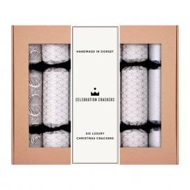 Celebration Crackers Monochrome Chic Luxury Pack of 6 Crackers