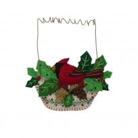 Bird In Basket Fabric Hanging Decoration