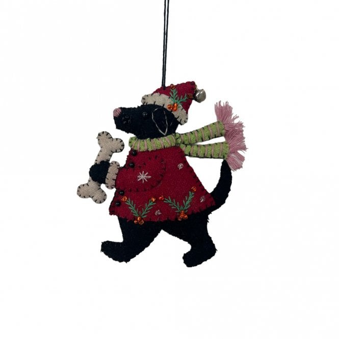Heishan Tony Gift Co Dog in Red Coat Hanging Decoration