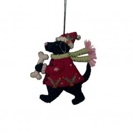 Dog in Red Coat Hanging Decoration