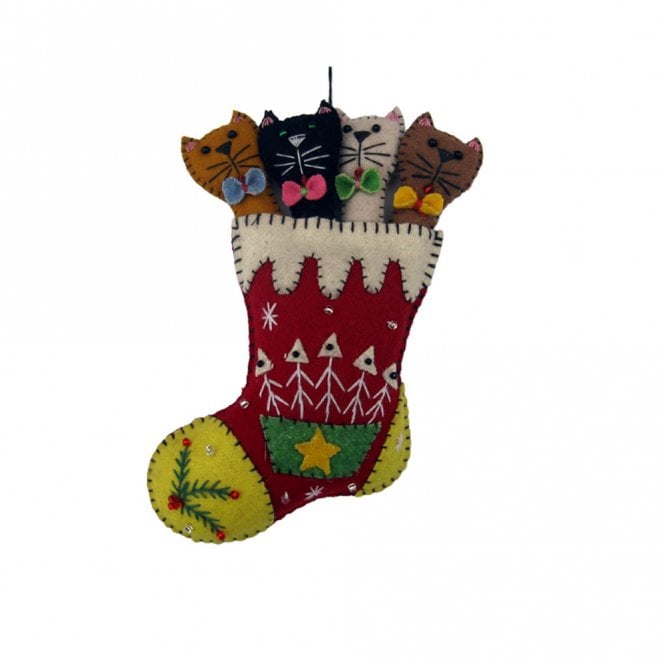 Heishan Tony Gift Co Four Cats in Stocking Hanging Decoration
