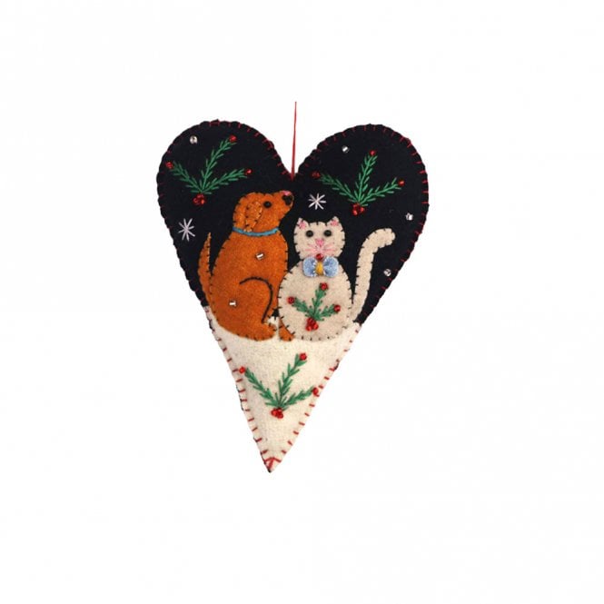 Heishan Tony Gift Co Large Heart with Cat & Dog Hanging Decoration