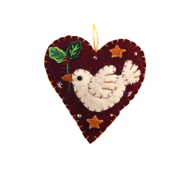 Heishan Tony Gift Co Mini Heart with Dove Hanging Decoration