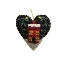 Mini Heart with House Hanging Decoration
