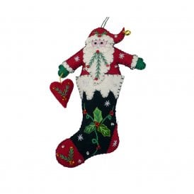 Santa in Stocking Hanging Decoration