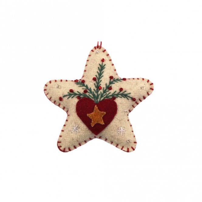 Heishan Tony Gift Co Star with Heart & Berries Hanging Decoration