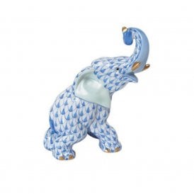 Elephant Roaring Figurine - Blue