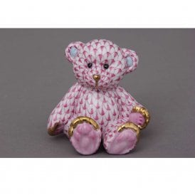 Small Teddy Bear Figurine - Raspberry