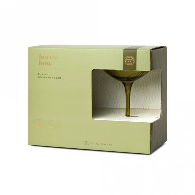 Here's How The Lou Coupe Glass - Set of 2 Olive