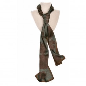 Airforce Blue & Cocoa Skinny Cravat Scarf