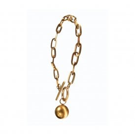 Ball & Chain Fob Gold Plated Bracelet