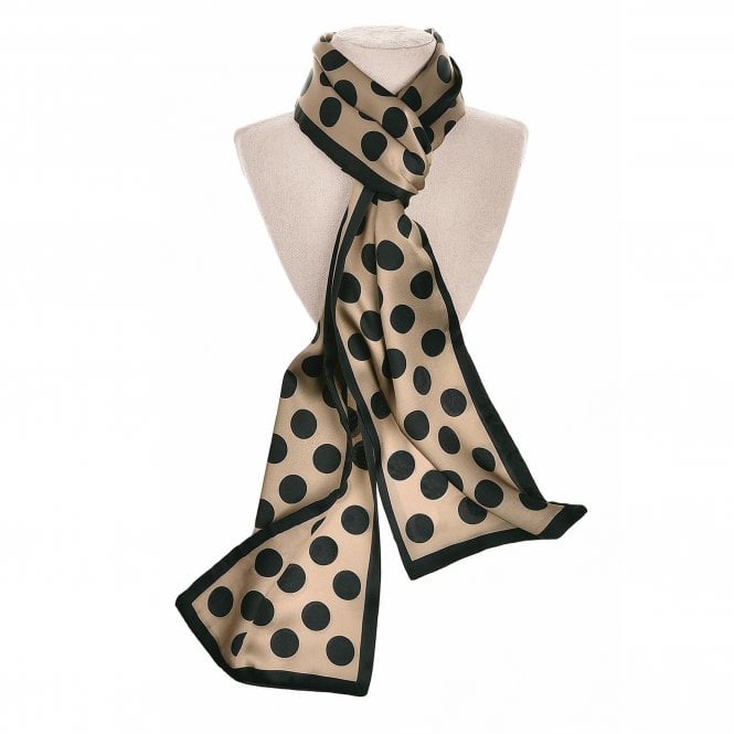 Hot Tomato Charcoal Grande Spot Skinny Cravat Scarf