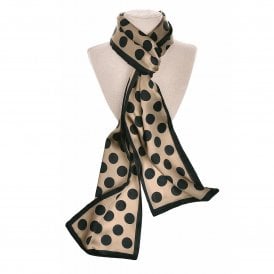 Charcoal Grande Spot Skinny Cravat Scarf