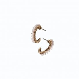 Demi Faux Pearl Gold Hoop Earrings