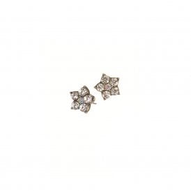 Five Petal Crystal Stud Earrings