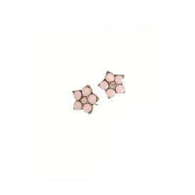 Five Petal Rose Water Opal Stud Earrings