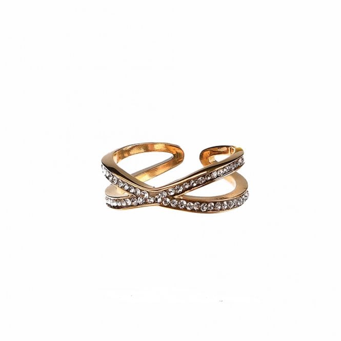 Hot Tomato Gold Plated Adjustable Kiss Ring
