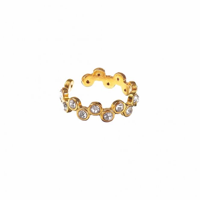 Hot Tomato Gold Plated Zircon Garland Adjustable Ring