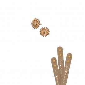 Gold Sunflower Stud Earrings