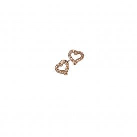 Heart Frame Crystal Gold Earrings