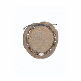 Irrid Aubergine & Pearl Crystal Bead Friendship Bracelet