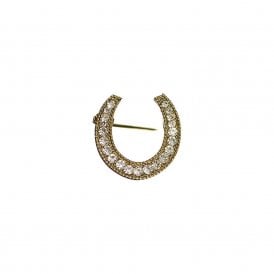 Lucky Horseshoe Antique Gold Brooch