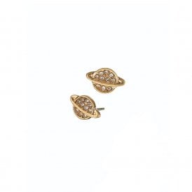 Mini Saturn Gold Stud Earrings
