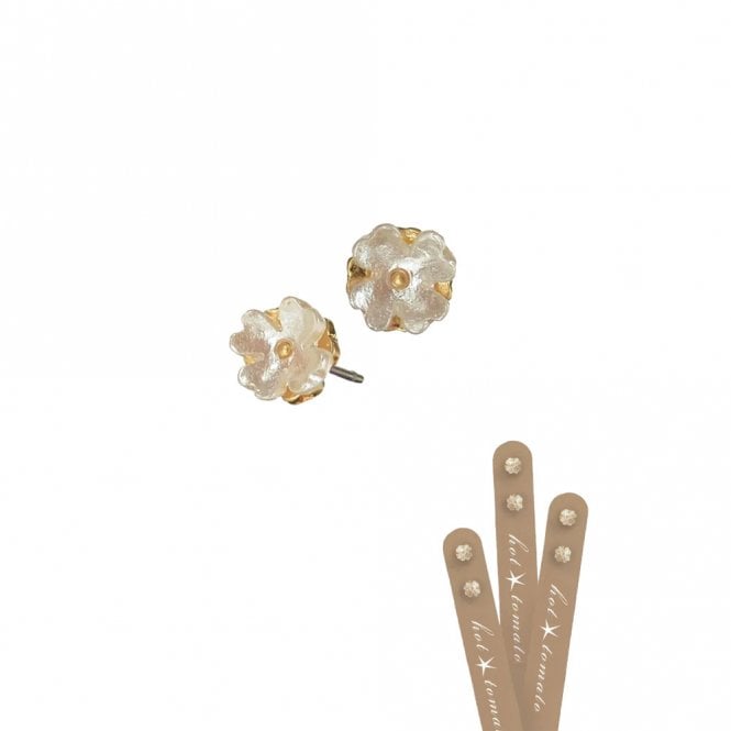Hot Tomato Mini Vanilla Bud Stud Earrings