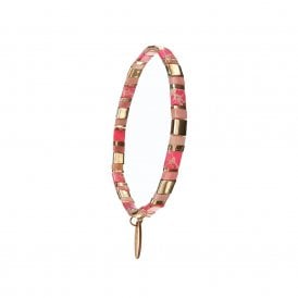 Miyuki Beads Fuchsia Gold Elasticated Bracelet