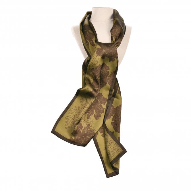 Hot Tomato Old Lime & Cocoa Skinny Cravat Scarf
