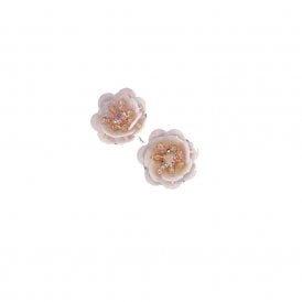 Peony Rock Salt Crystal Stud Earrings