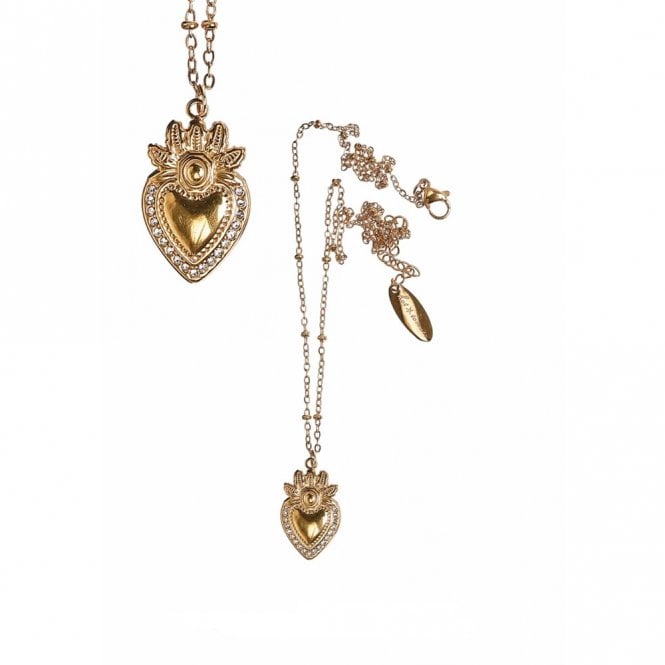 Hot Tomato Sacred Heart Gold Plated Necklace