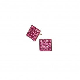 Squaring Up Crystal Fuchsia Sparkle Stud Earrings